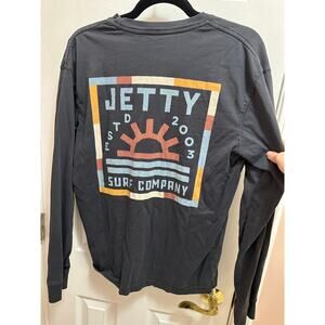 Jetty Long Sleeve Graphic Tee Size M in Navy
